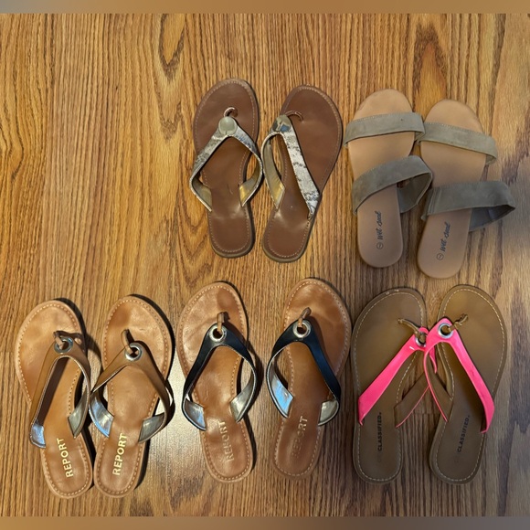 Five pairs of summer sandals - size 7 - Picture 1 of 5